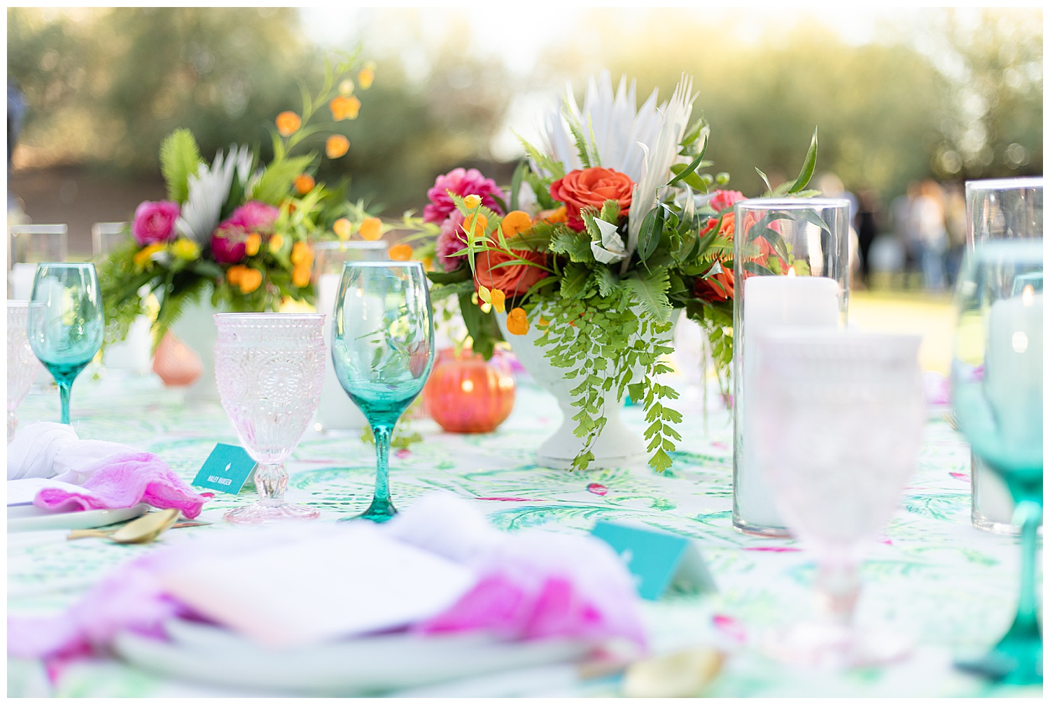 Colorful Palm Springs Inspired Wedding Tablescape  | Jade Alexandria Photography | Huntsville, Alabama Wedding Photographer